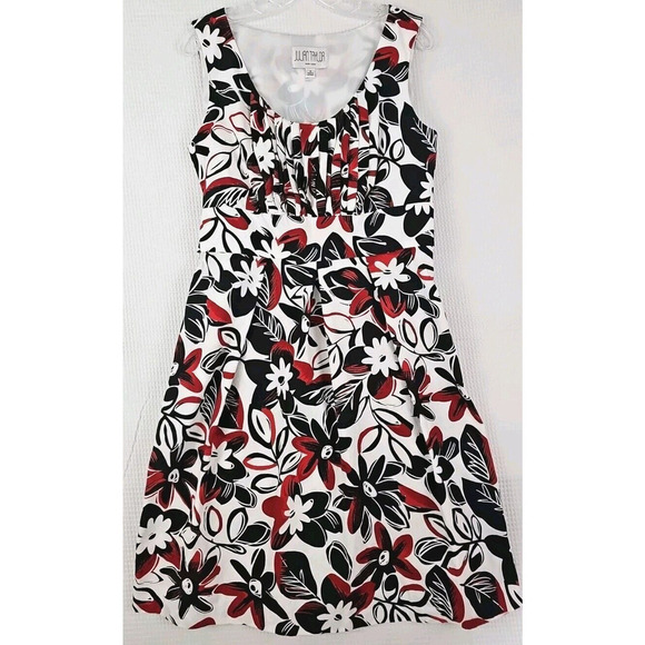 JULIAN TAYLOR ~Woman Size 12~ Black/Red Sleeveless Empire Waist Dress Belted. - Picture 1 of 9